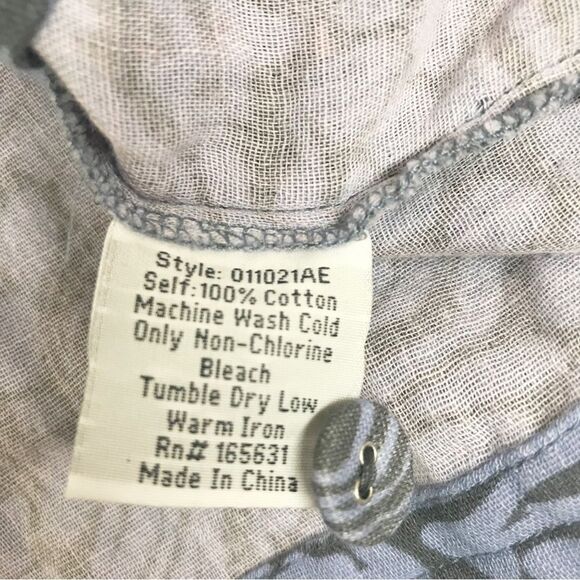 CALME Johnny Was Double Pocket Shacket Button Down Shirt Blue Size Medium New - Picture 8 of 11